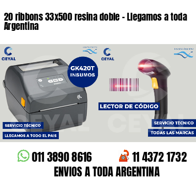 20 ribbons 33x500 resina doble - Llegamos a toda Argentina