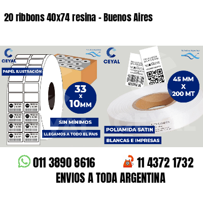 20 ribbons 40x74 resina - Buenos Aires