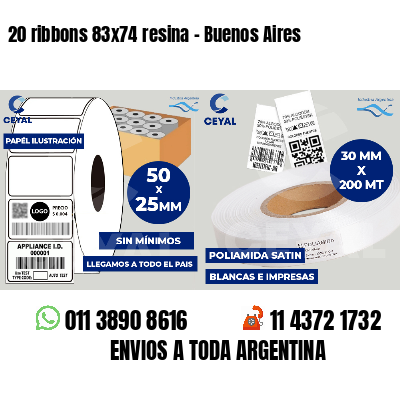 20 ribbons 83x74 resina - Buenos Aires
