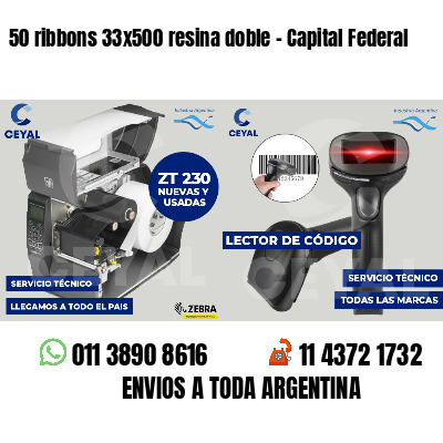 50 ribbons 33x500 resina doble - Capital Federal