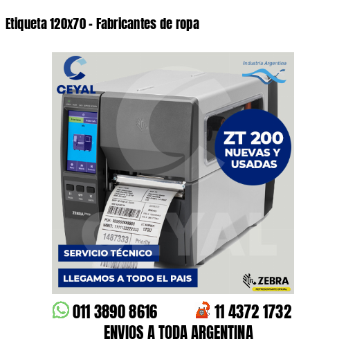 Etiqueta 120×70 – Fabricantes de ropa