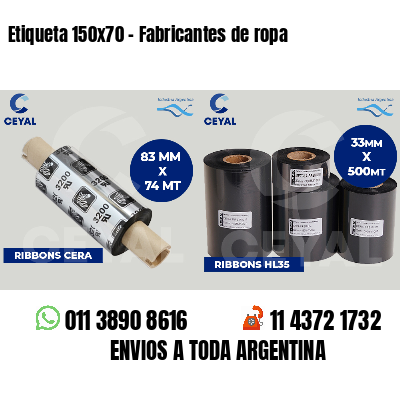 Etiqueta 150x70 - Fabricantes de ropa 