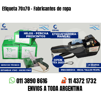 Etiqueta 70x70 - Fabricantes de ropa