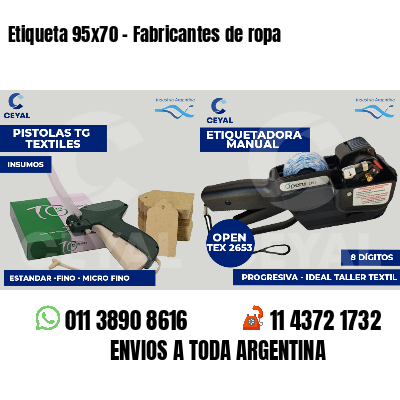 Etiqueta 95x70 - Fabricantes de ropa 