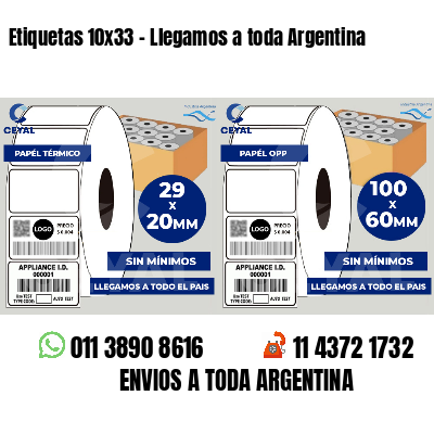 Etiquetas 10x33 - Llegamos a toda Argentina