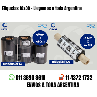 Etiquetas 10x38 - Llegamos a toda Argentina