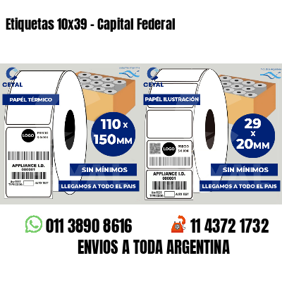 Etiquetas 10x39 - Capital Federal