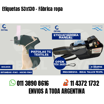 Etiquetas 53x130 - Fábrica ropa