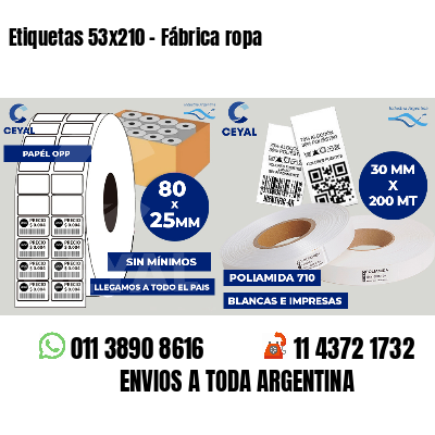 Etiquetas 53x210 - Fábrica ropa