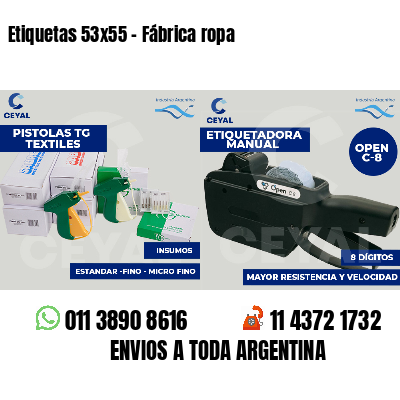 Etiquetas 53x55 - Fábrica ropa