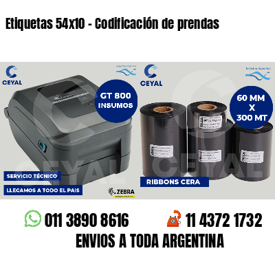Etiquetas 54x10 - Codificación de prendas
