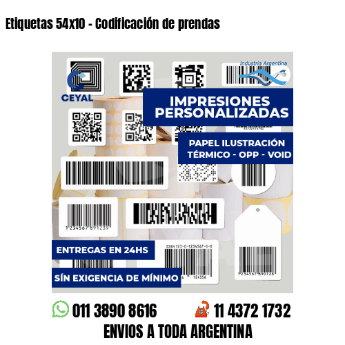 Etiquetas 54x10 - Codificación de prendas