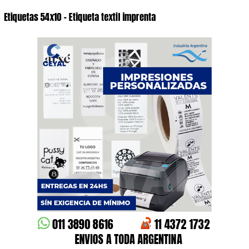 Etiquetas 54x10 - Etiqueta textil imprenta