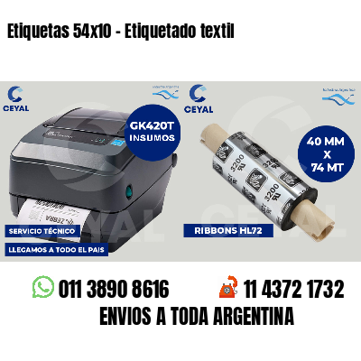 Etiquetas 54x10 - Etiquetado textil