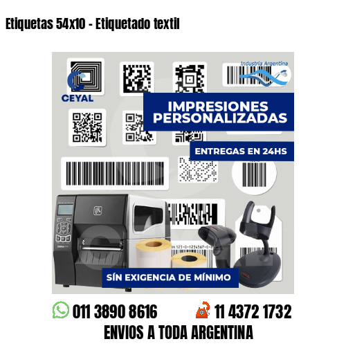 Etiquetas 54x10 - Etiquetado textil