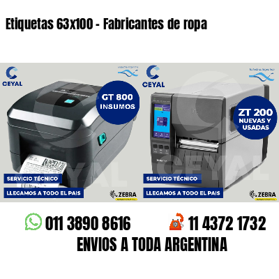 Etiquetas 63x100 - Fabricantes de ropa
