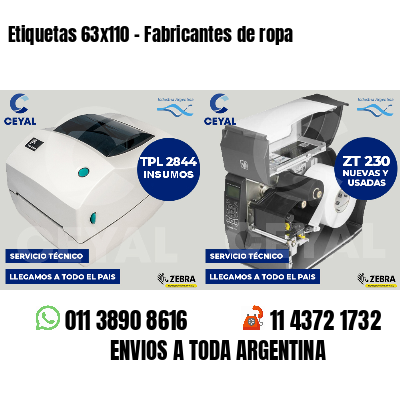 Etiquetas 63x110 - Fabricantes de ropa