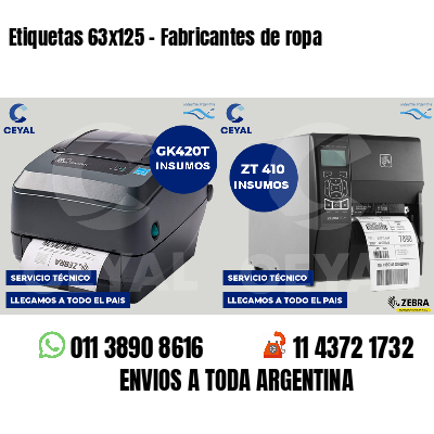 Etiquetas 63x125 - Fabricantes de ropa