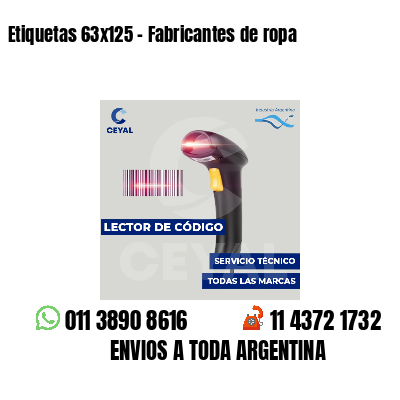 Etiquetas 63x125 - Fabricantes de ropa