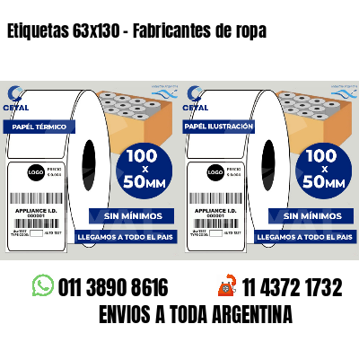 Etiquetas 63x130 - Fabricantes de ropa