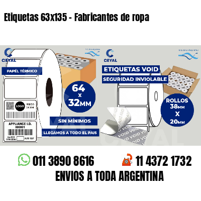 Etiquetas 63x135 - Fabricantes de ropa