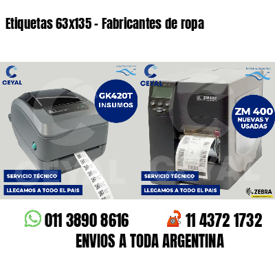 Etiquetas 63x135 - Fabricantes de ropa