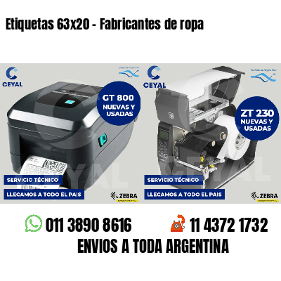 Etiquetas 63x20 - Fabricantes de ropa