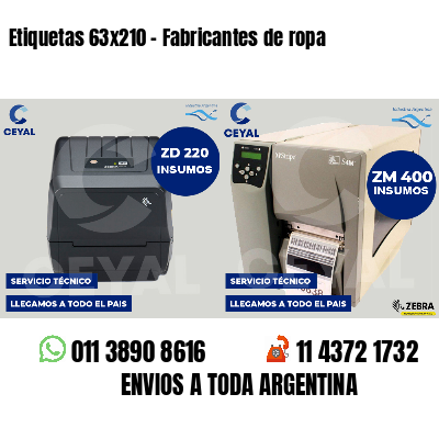 Etiquetas 63x210 - Fabricantes de ropa