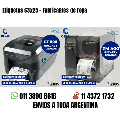 Etiquetas 63x25 - Fabricantes de ropa