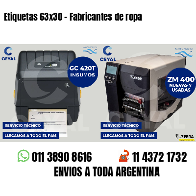 Etiquetas 63x30 - Fabricantes de ropa