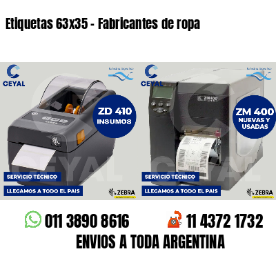 Etiquetas 63x35 - Fabricantes de ropa