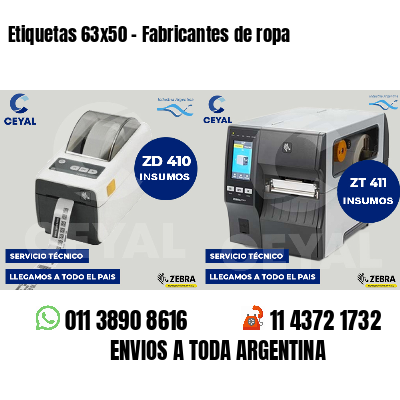 Etiquetas 63x50 - Fabricantes de ropa