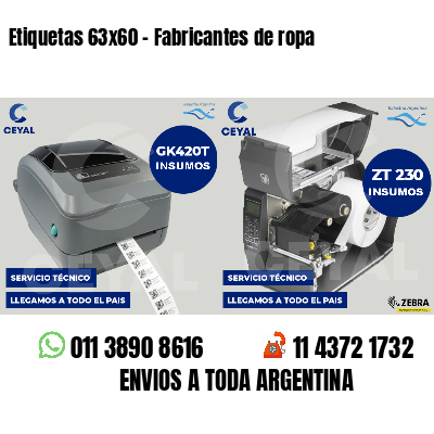 Etiquetas 63x60 - Fabricantes de ropa