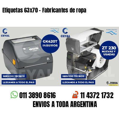 Etiquetas 63x70 - Fabricantes de ropa