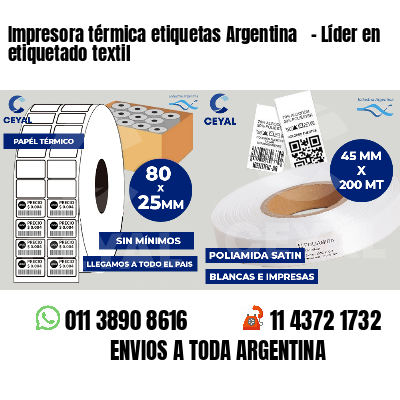 Impresora térmica etiquetas Argentina   - Líder en etiquetado textil