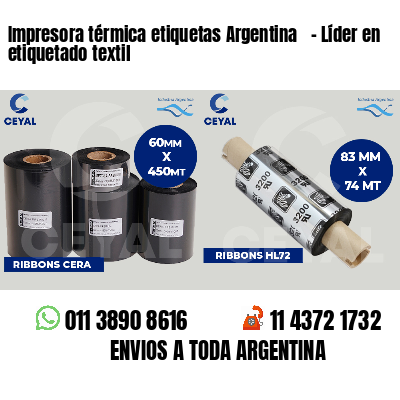 Impresora térmica etiquetas Argentina - Líder en etiquetado textil