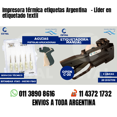 Impresora térmica etiquetas Argentina   - Líder en etiquetado textil