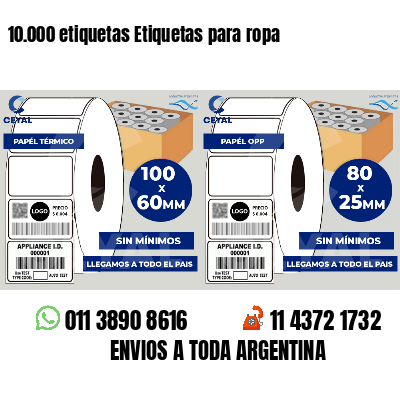 10.000 etiquetas Etiquetas para ropa