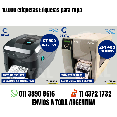 10.000 etiquetas Etiquetas para ropa