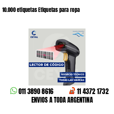10.000 etiquetas Etiquetas para ropa