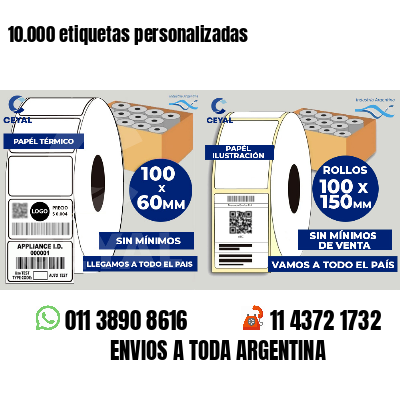 10.000 etiquetas personalizadas