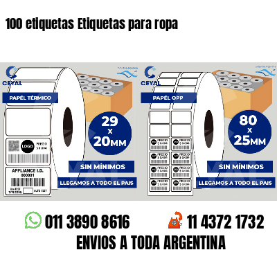 100 etiquetas Etiquetas para ropa