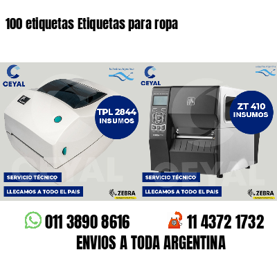 100 etiquetas Etiquetas para ropa