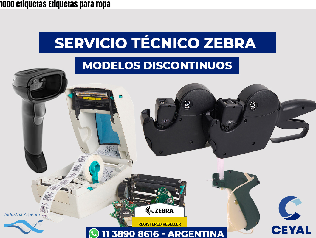 1000 etiquetas Etiquetas para ropa