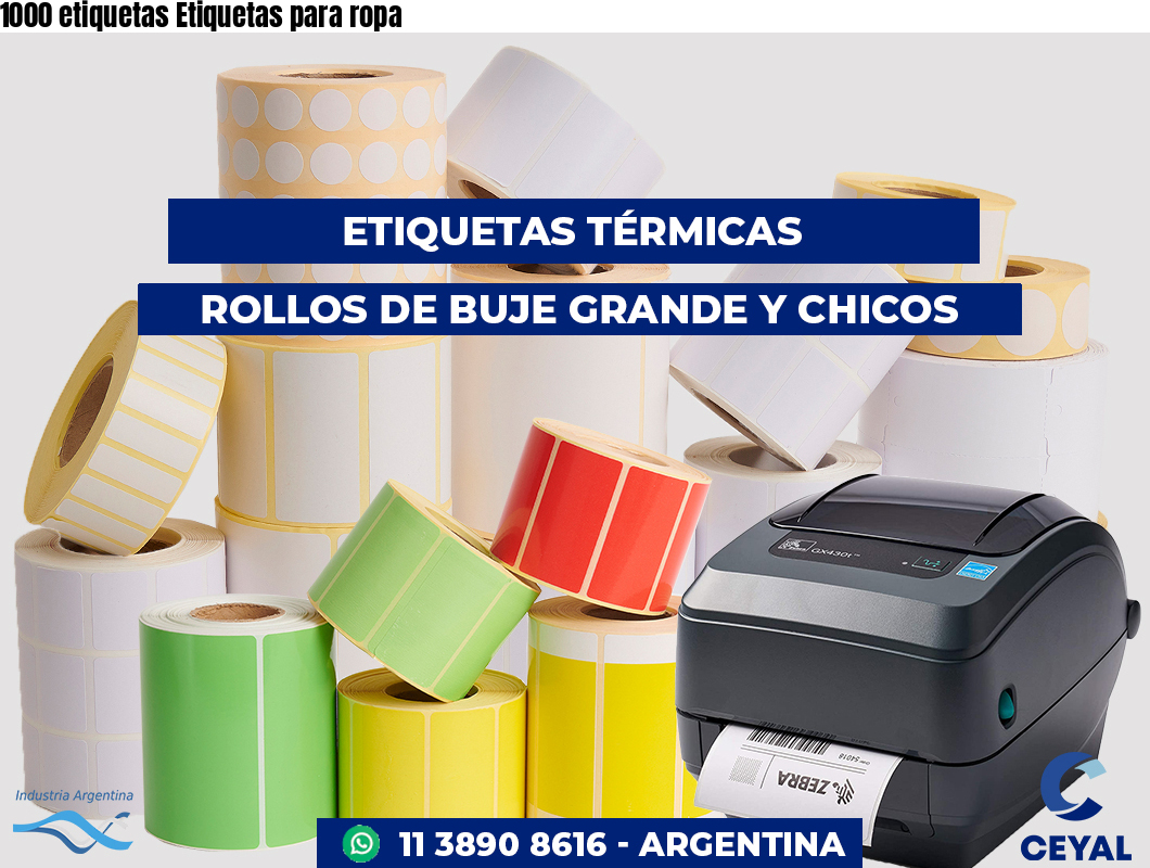1000 etiquetas Etiquetas para ropa