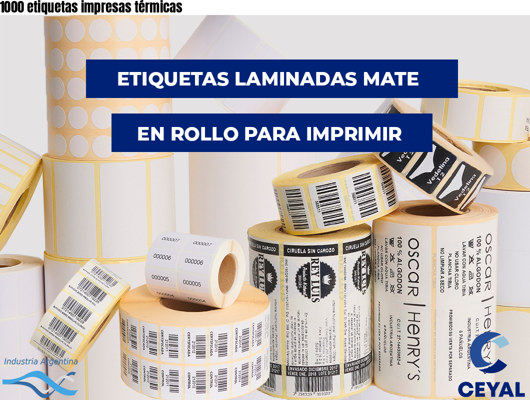 1000 etiquetas impresas térmicas