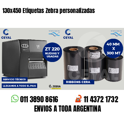 130x450 Etiquetas Zebra personalizadas