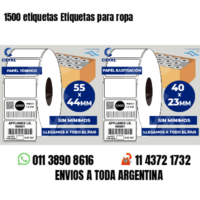 1500 etiquetas Etiquetas para ropa