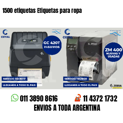 1500 etiquetas Etiquetas para ropa