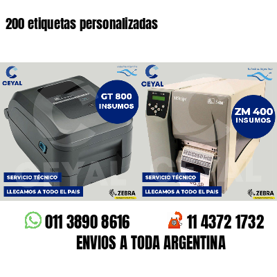 200 etiquetas personalizadas